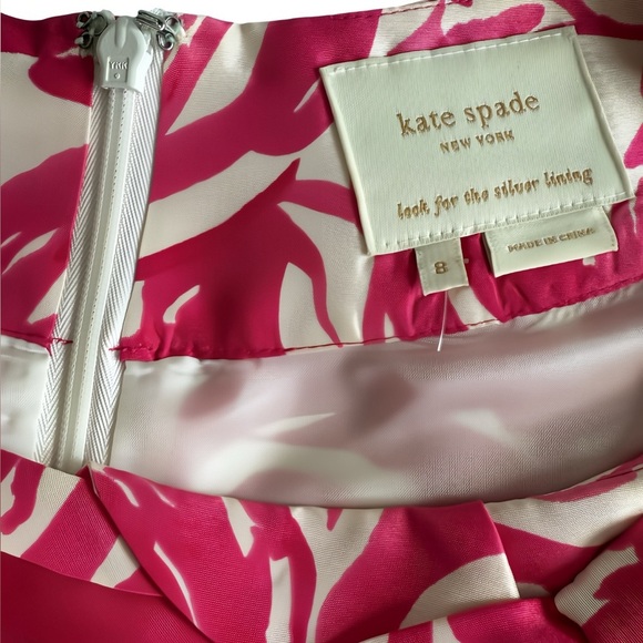 Kate Spade New York Minnie Rose Silk Dres 8 Belted Sleeveless Floral Pink White - Picture 2 of 15